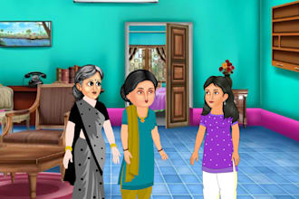 create 2d animation cartoon hindi stories, youtube channels