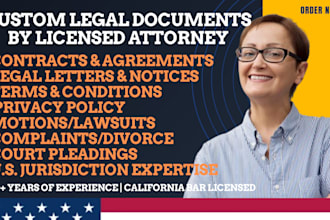 write and review legal contracts agreements, motions legal letters, divorce docs