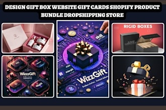design gift box website gift cards shopify product bundle dropshipping store