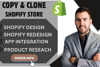 copy, clone, design, redesign shopify store or shopify website