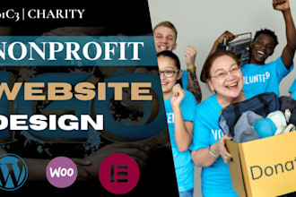 design nonprofit website for charity donations fundraising, ngo website