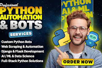 develop a custom python bot, web scraping automation, and django tasks