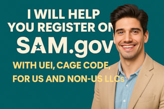 help you register on samgov with uei cage code ein for US