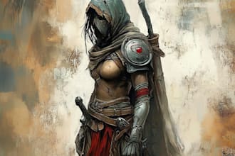 draw amazing fantasy stained glass art for your character