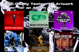 create a 3d techno cover for your music
