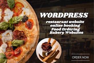 create wordpress restaurant bakery website online booking food ordering