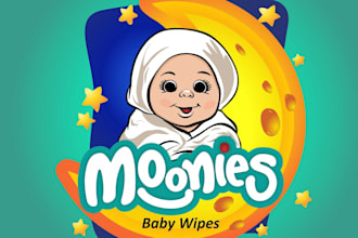 design moonies baby wipes logo