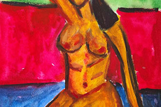 draw abstract watercolor painting,oil paint or digital art from photo