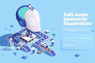 create custom isometric illustrations for your saas or IT startup