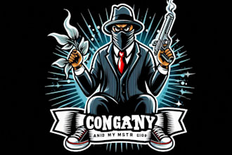 do good looking gangster mascot logo with free source file