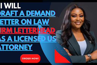 draft a demand letter on law firm letterhead as a licensed US attorney