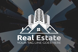 design premium minimalist real estate contraction property logo