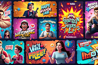 design a professional youtube banner design gaming banner channel art cover