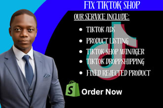 setup tiktok shop, facebook shop, instagram shop, shopify dropshipping marketing