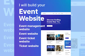 build your event management website, event website, and ticket booking website