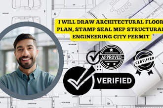 draw architectural floor plan, stamp seal mep structural engineering city permit