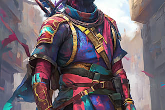 draw dnd, fantasy character art, scifi or dnd party