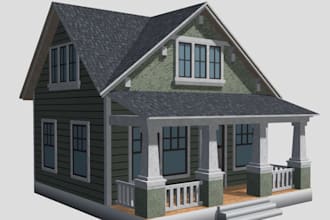 elegant 3d farm house, cottage, shed, realistic container house, warehouse model