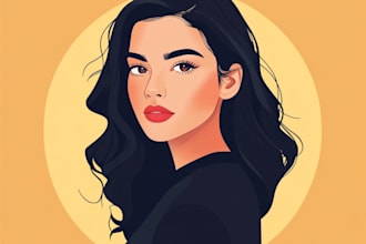 draw caricature logo vector portrait cartoon watercolor
