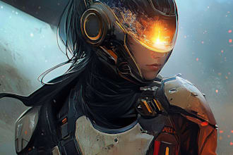 do unique sci fi character and sci fi art