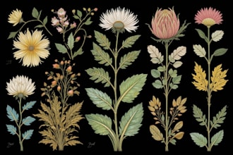 illustrate animal or botanical linocut based on your request