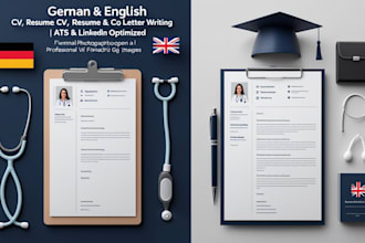 write german english cv, resume, cover letter, linkedin for healthcare