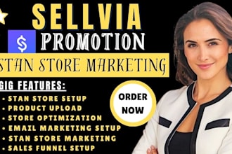 do sellvia marketing, sellvia promotion, stan store marketing and promotion
