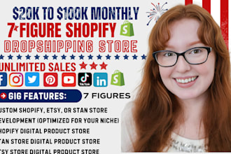 setup 7 figure shopify digitai product store ,esty shop,stan store digital store