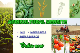 design agriculture horticulture, aquaculture sites on wordpress wix, squarespace