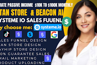 systeme io sales funnel, stan store, stan store marketing, stan store,beacons ai