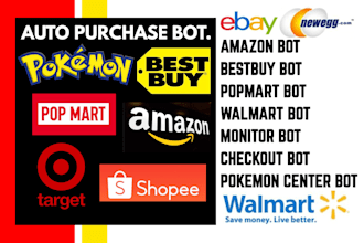 develop auto purchase bot for target amazon walmart bestbuy auto checkout