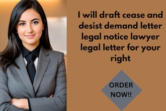 draft cease and desist demand letter legal notice lawyer legal letter for you