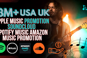 do USA UK apple music promotion amazon music promotion spotify itunes soundcloud