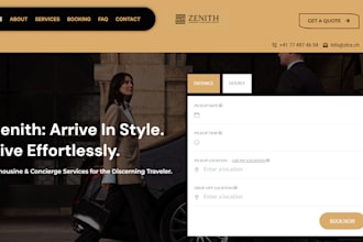 create taxi booking website, vtc, limousine, chauffeur website with booking form