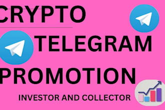 promote crypto telegram channel with real active subscribers, marketing boost