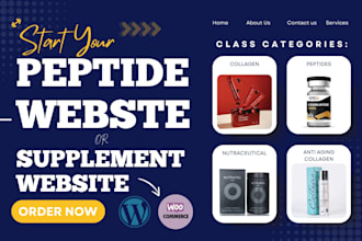 design collagen peptides website, anti aging peptides base supplement website