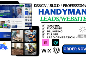 design highly responsive roofing, flooring, tilling, plumbing, handyman website
