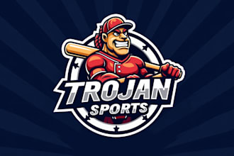 do wonderful trojan sports mascot logo baseball with company