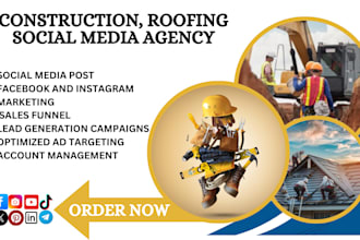 act as the social media marketing manager for your construction roofing contract