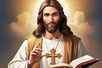 design cartoon holy saint or christian bible character illustration