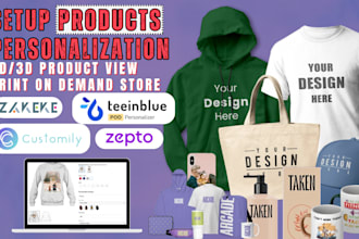 integrate teeinblue zakeke customily 2d 3d shopify pod product personalization