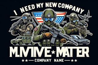 create millitary live matter text styl logo in 14 hours