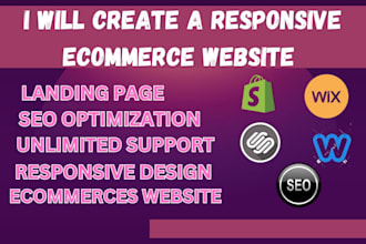 create a responsive wix shopify squarespace weebly professional website design
