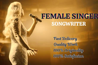 be your professional singer lead background harmony, adlibs song ghostwriter