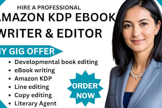 do amazon KDP ebook writing developmental book editing line and copy editing