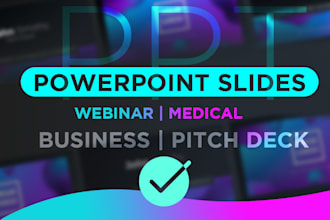 design powerpoint presentation webinar, medical,  business, pitch deck
