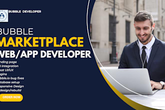 build your dream website, app  with a functional mvp, saas app on bubble io