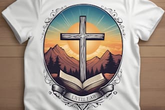 do unique christian t shirt design, bible verse, illustration, shirt embroidery
