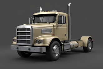 create custom 3d truck car models, 3d semi truck, car for solidworks and zbrush