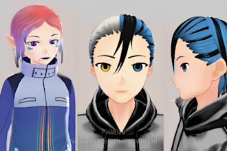 create vrold character modeling anime style 3d vtuber nsfw rigging furry avatar